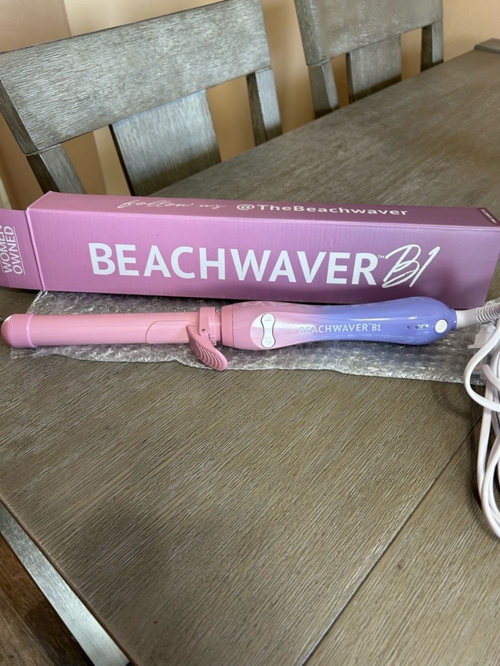 The Beachwaver Co. B1 Curling Iron in Pink and Lavender